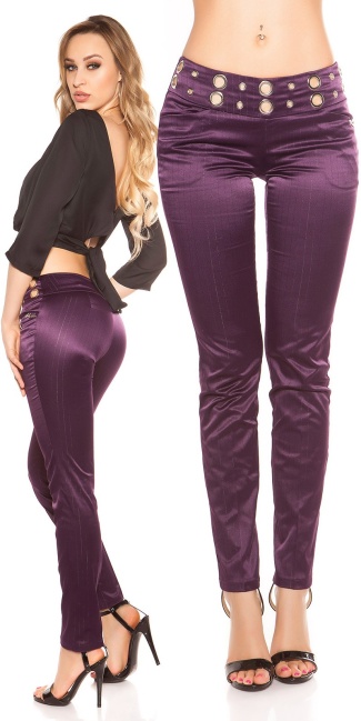 Business-trousers with pinstripes Purple